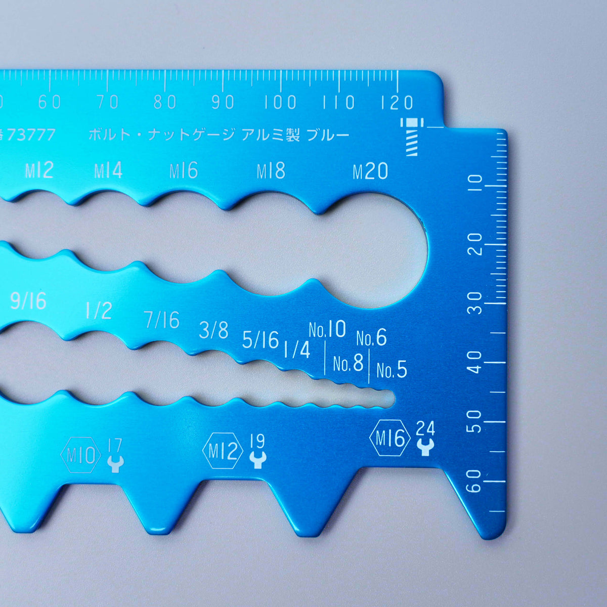 Aluminum Bolt and Nut Gauge - Blue