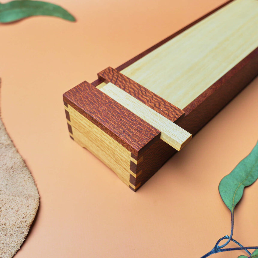 Handmade Wooden Knife Box - Medium