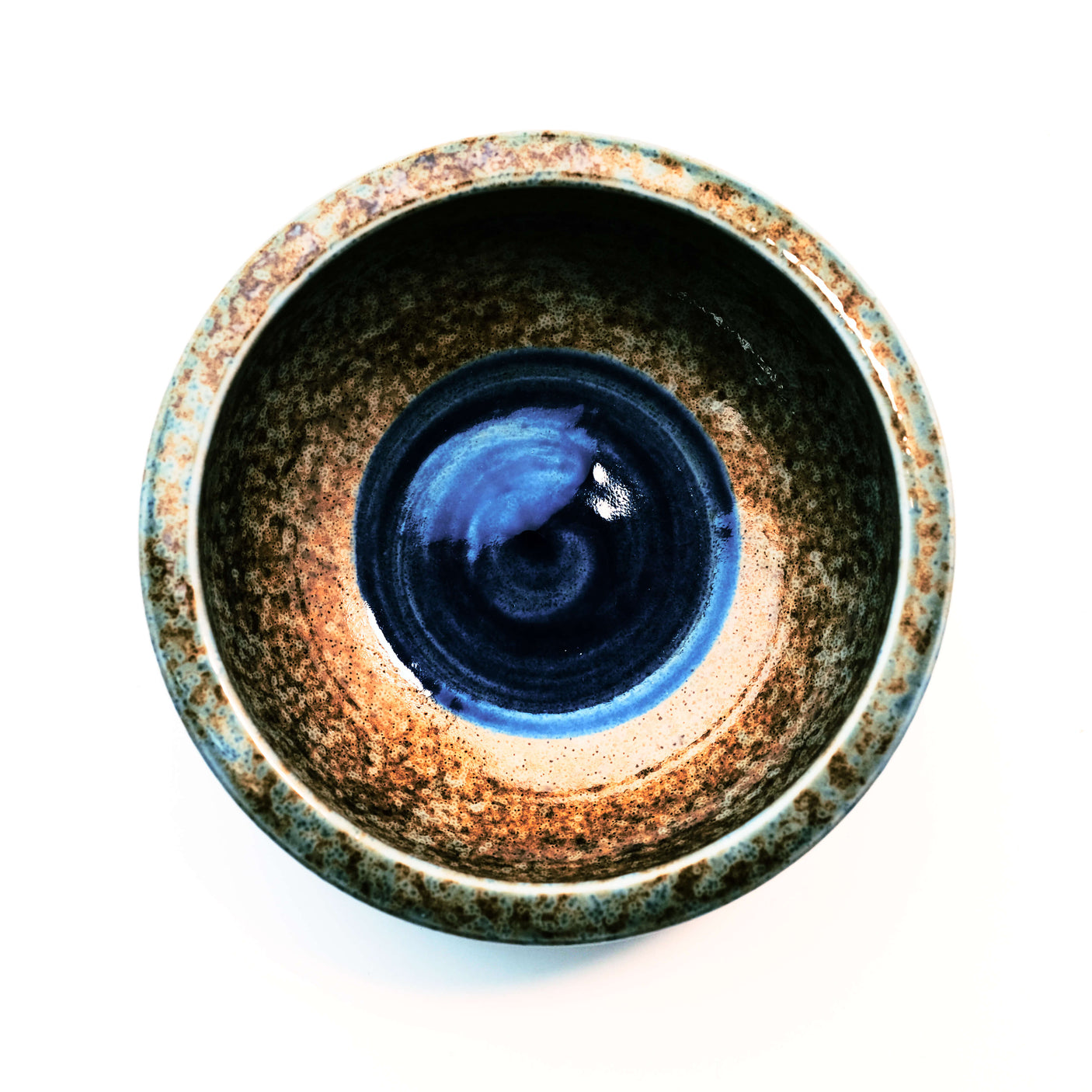 Brown and Blue Glazed Ikebana Vase