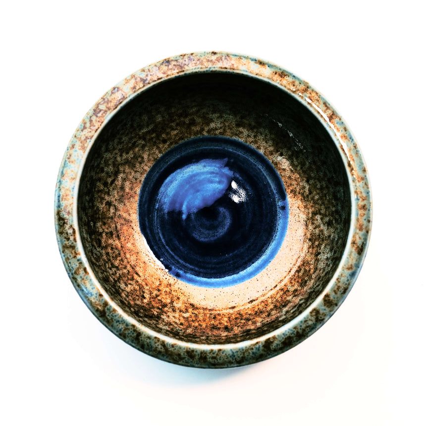 Brown and Blue Glazed Ikebana Vase