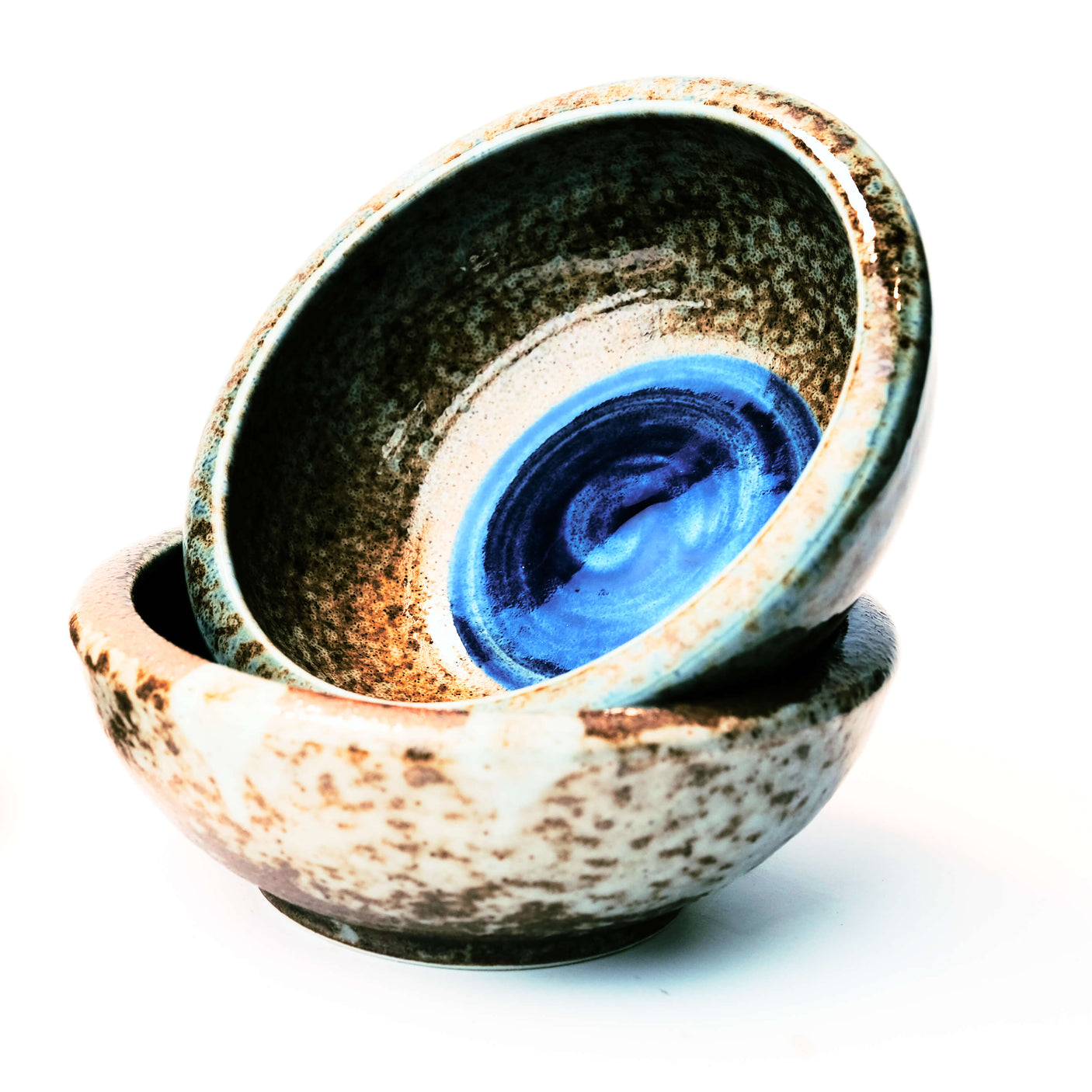 Brown and Blue Glazed Ikebana Vase