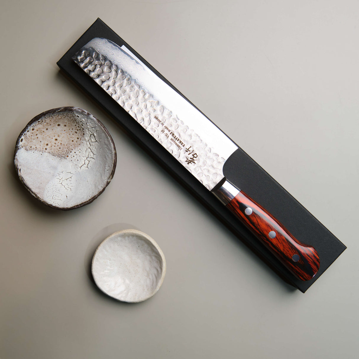 Hammered Damascus Nakiri Chef Knife - 160mm