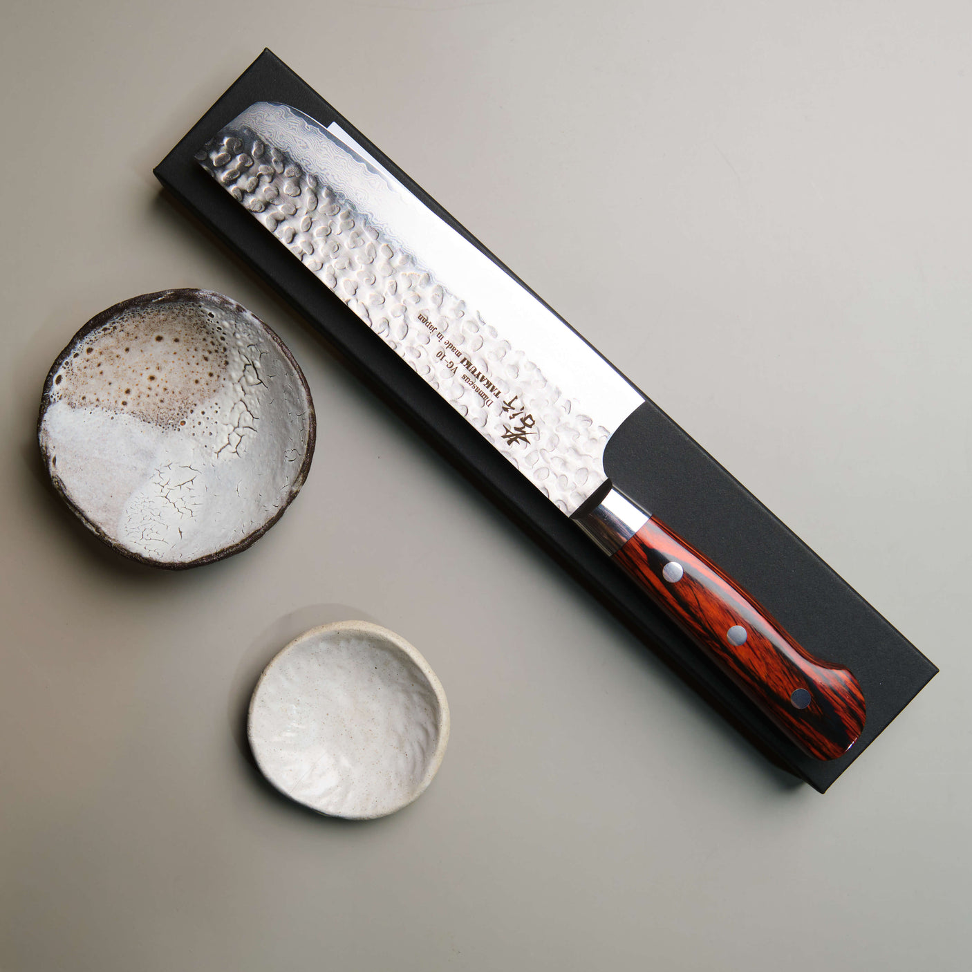 Hammered Damascus Nakiri Chef Knife - 160mm