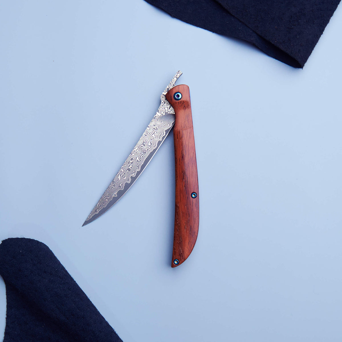Hikari Folding Steak Knife, Damascus Blade