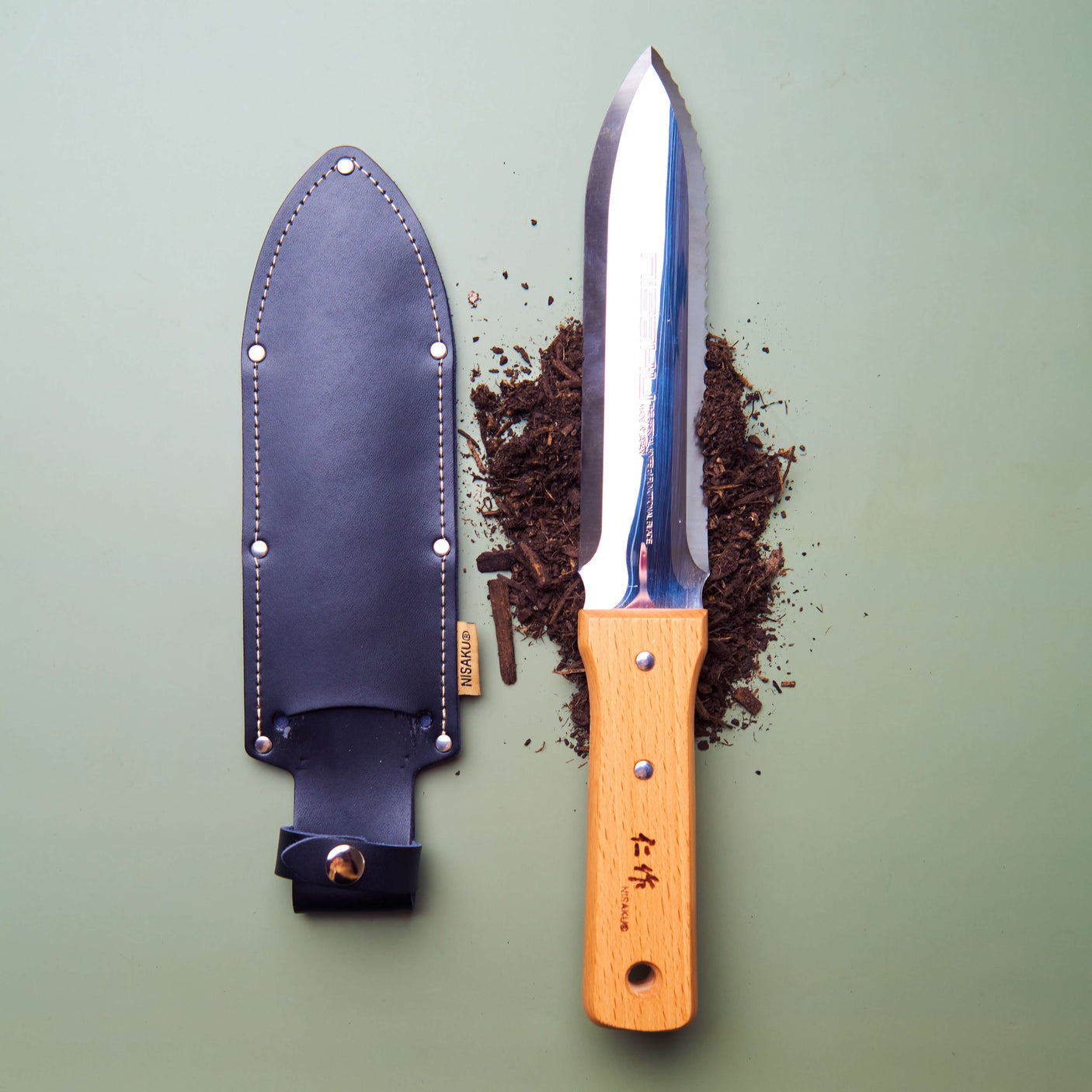 Hori Hori with Leather Sheath Set