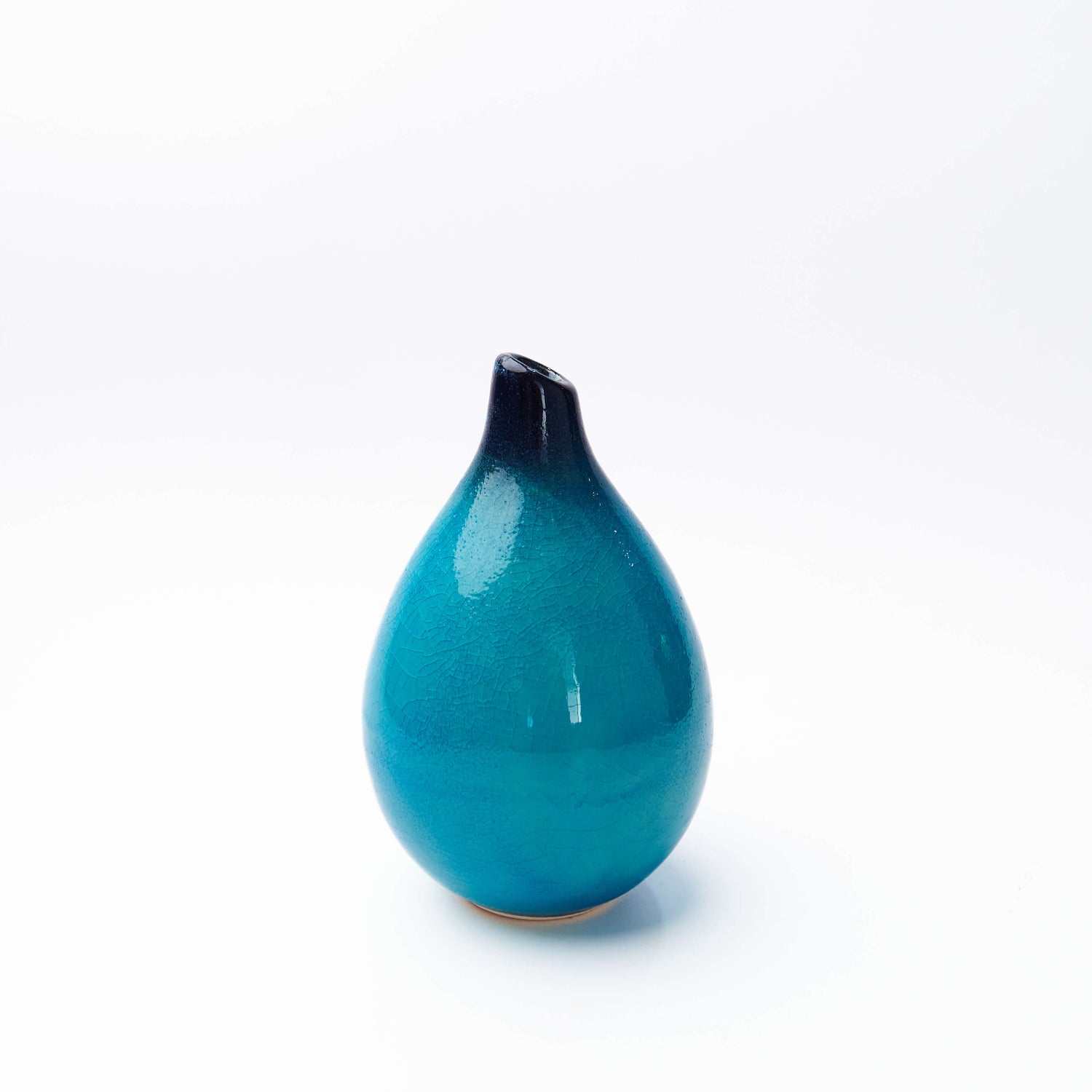 Minoyaki Sky Blue Drop Shaped Ikebana Vase