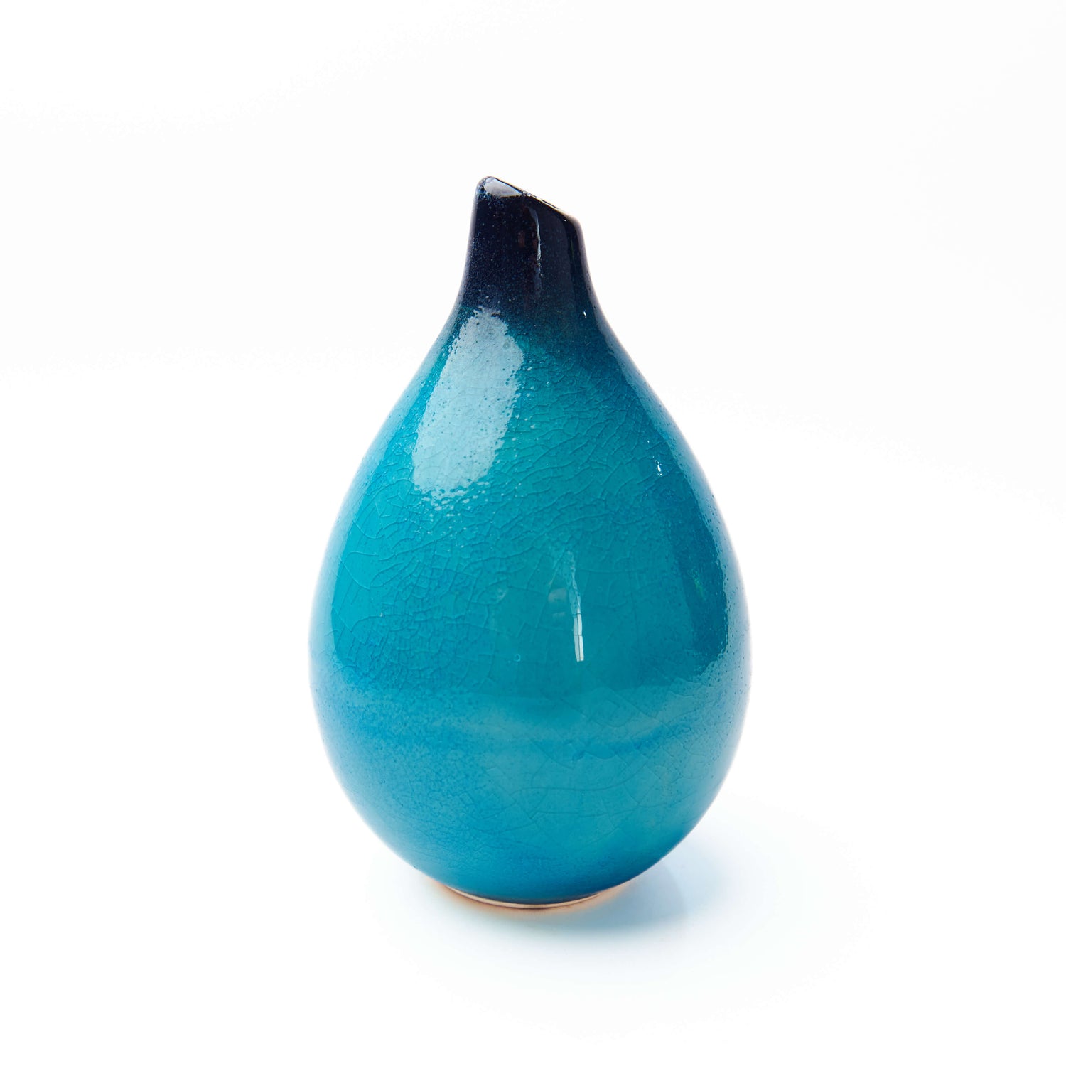 Minoyaki Sky Blue Drop Shaped Ikebana Vase