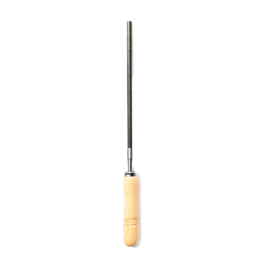 Wood File - Round 8mm Dia - 200mm - White Oak Handle