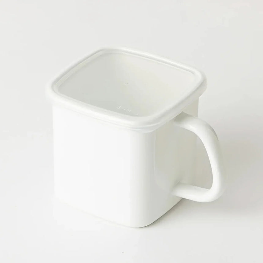 Noda Horo Enamel Square Storage Container with handle