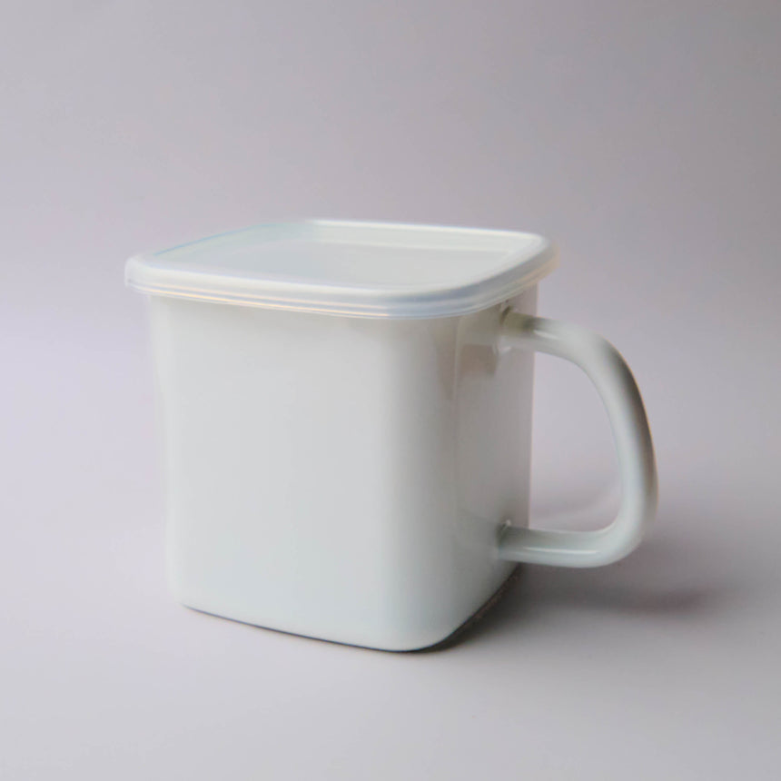 Noda Horo Enamel Square Storage Container with handle