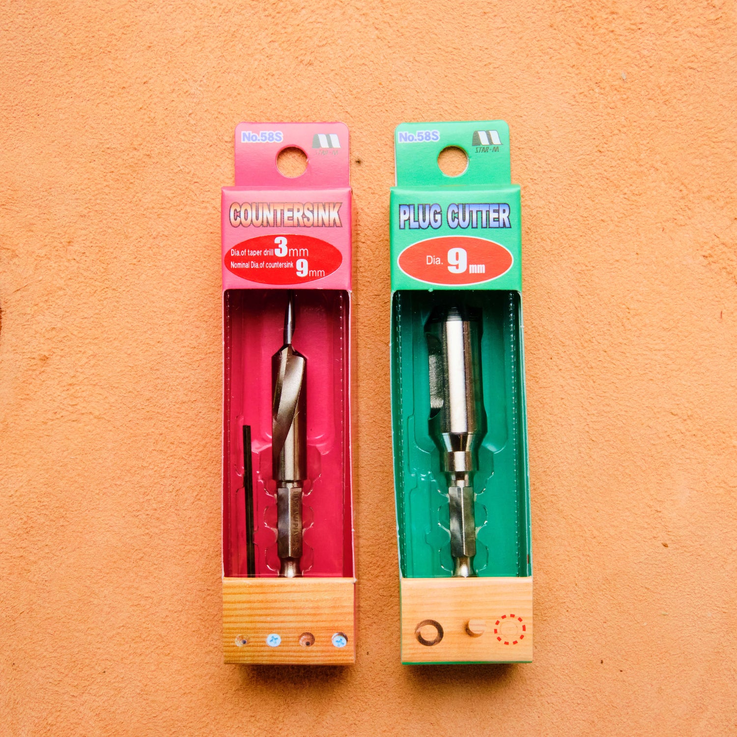 Star-M Carbon Steel, Countersink and Plug Cutter Set