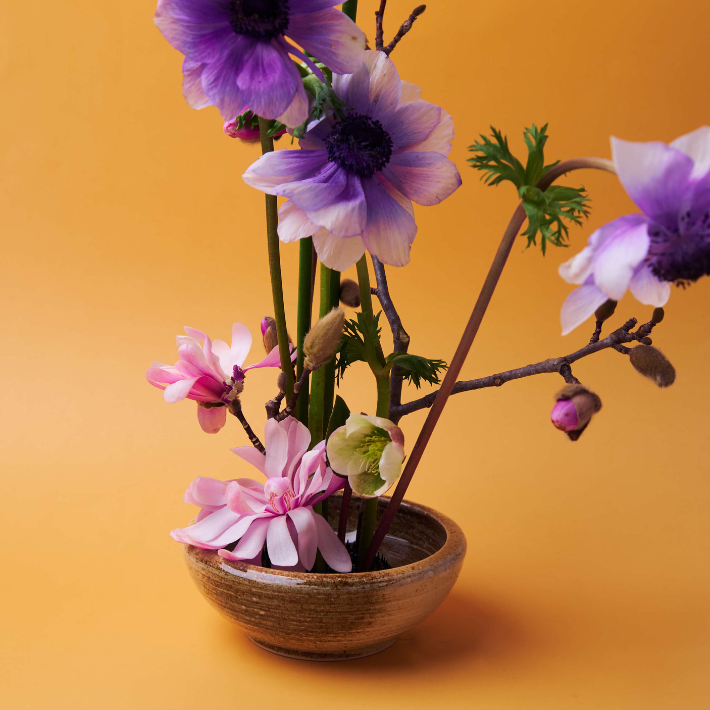 Sand Beige Glazed Ikebana Vase