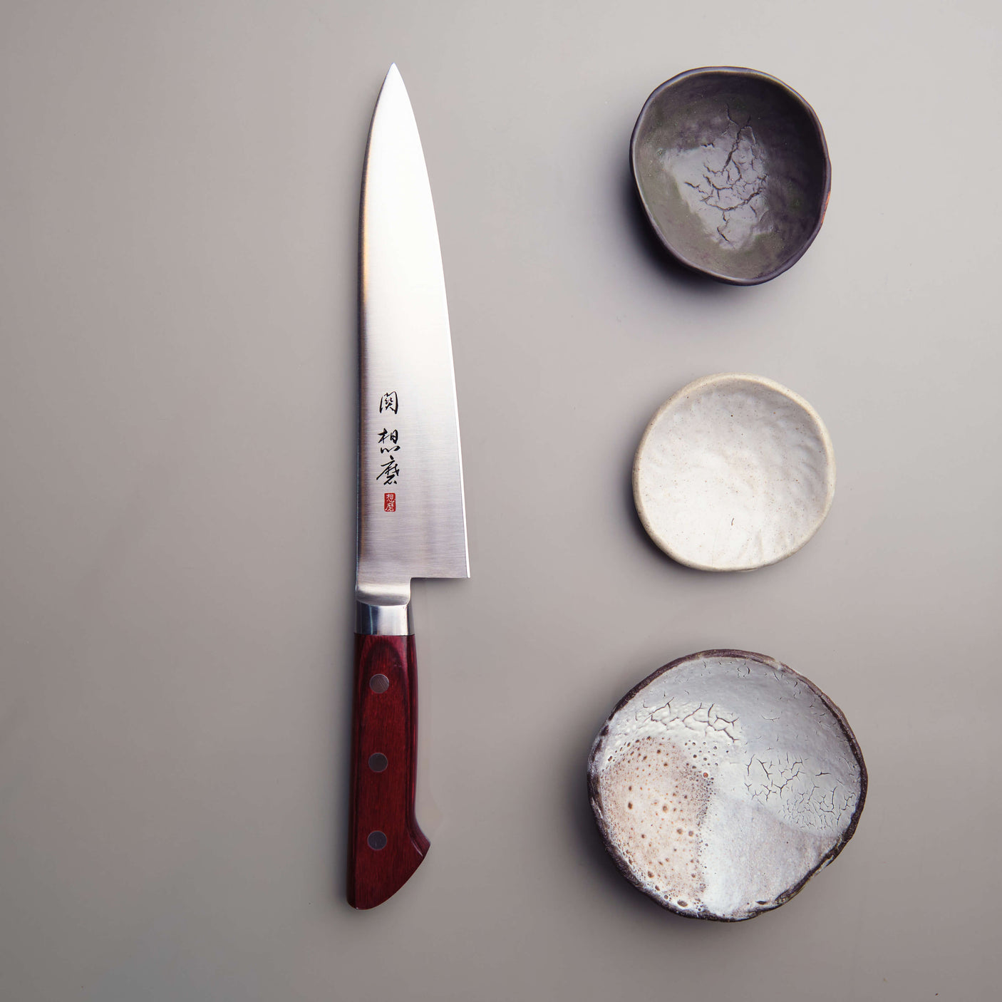 Seki Souma Gyuto Knife with Red Handle - 180mm