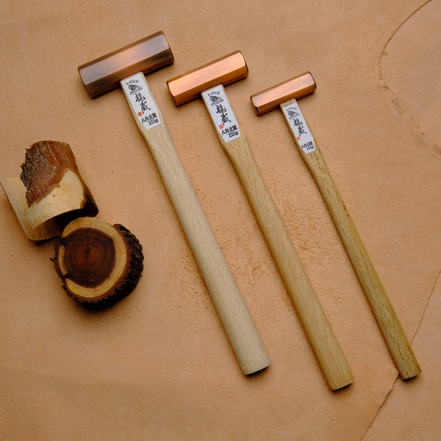 Set of Bronze-Finish Hammers