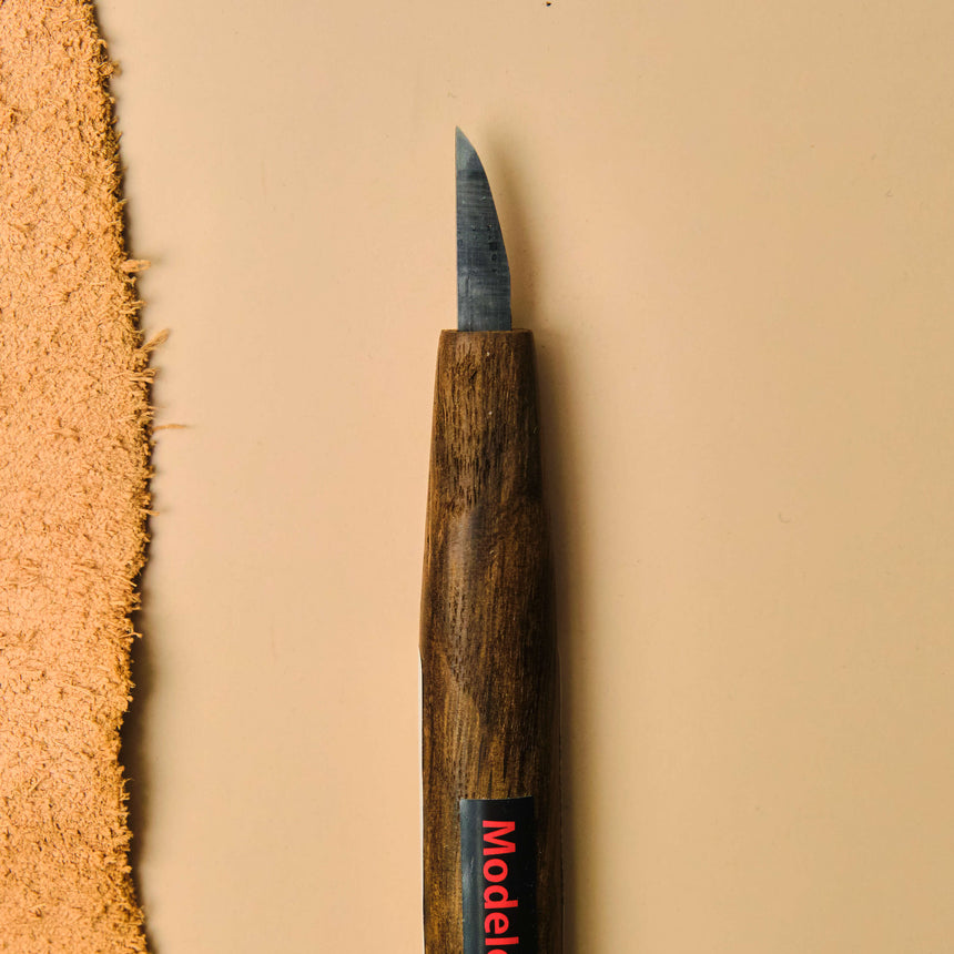 Short Single-Bevel Carving Knife - Curved Edge