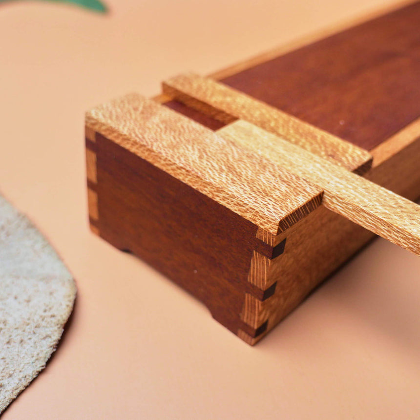 Handmade Wooden Knife Box - Large
