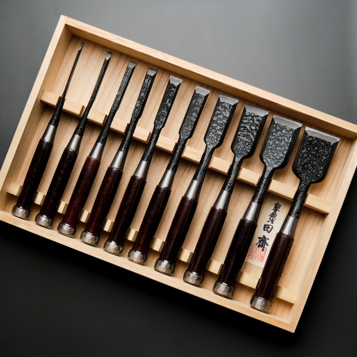 Tasai Mokume Bench Chisel Set - 10pc