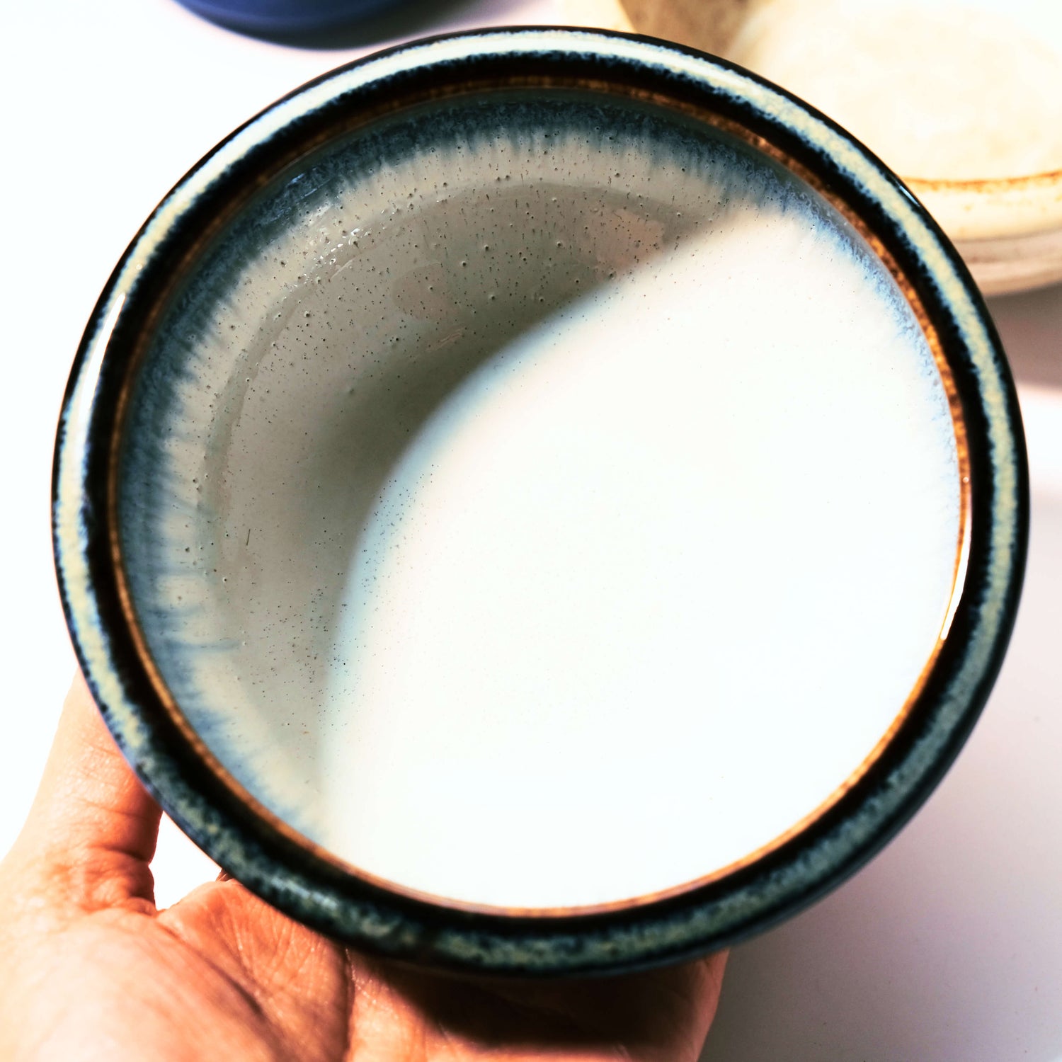 White and Blue Glazed Ikebana Vase