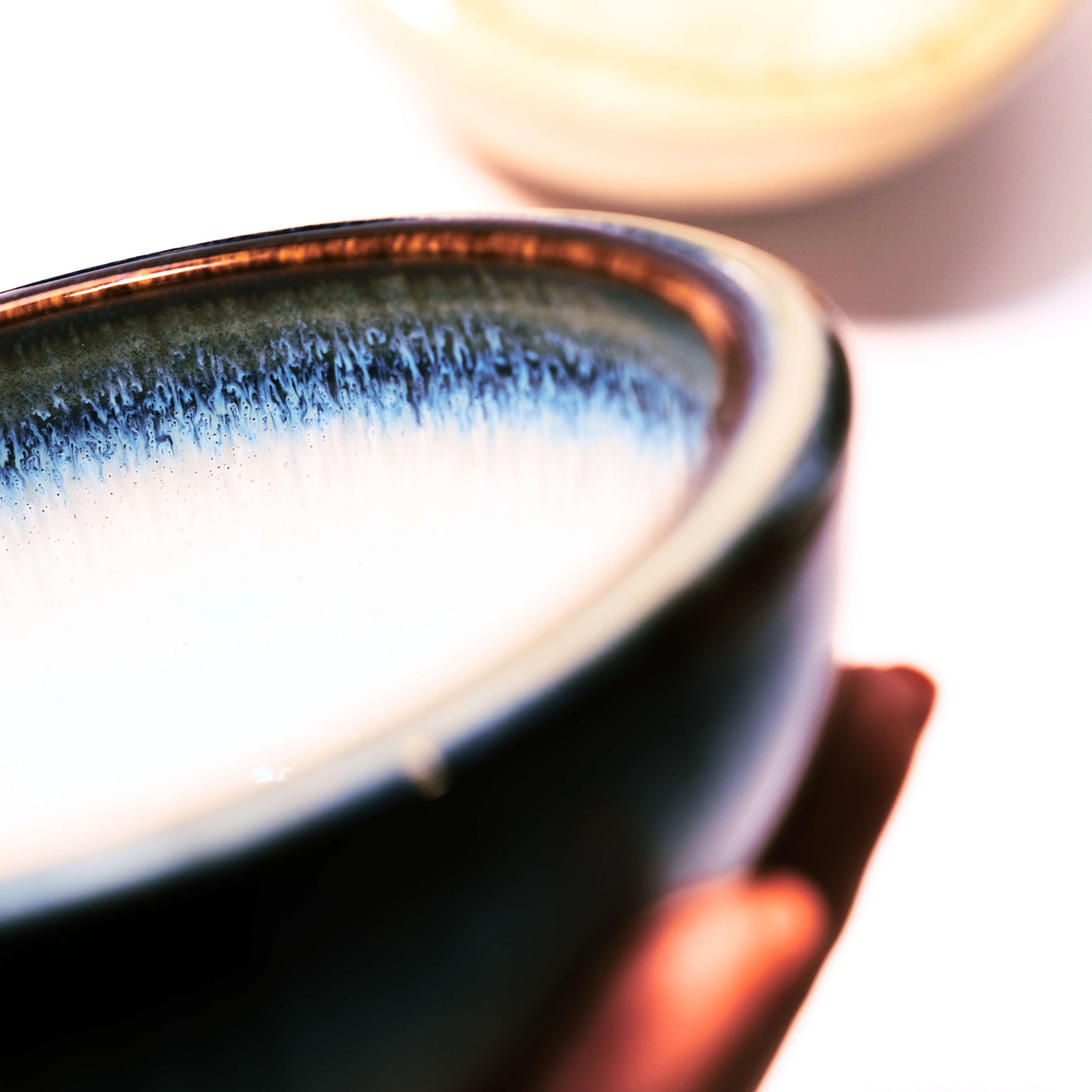White and Blue Glazed Ikebana Vase