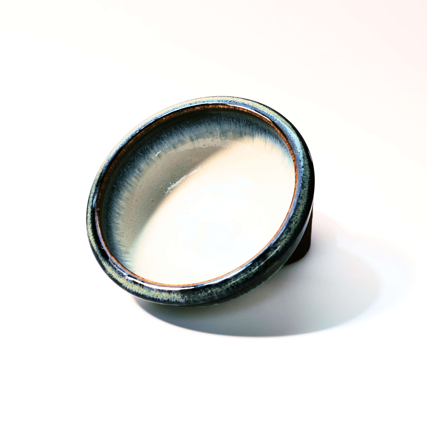 White and Blue Glazed Ikebana Vase