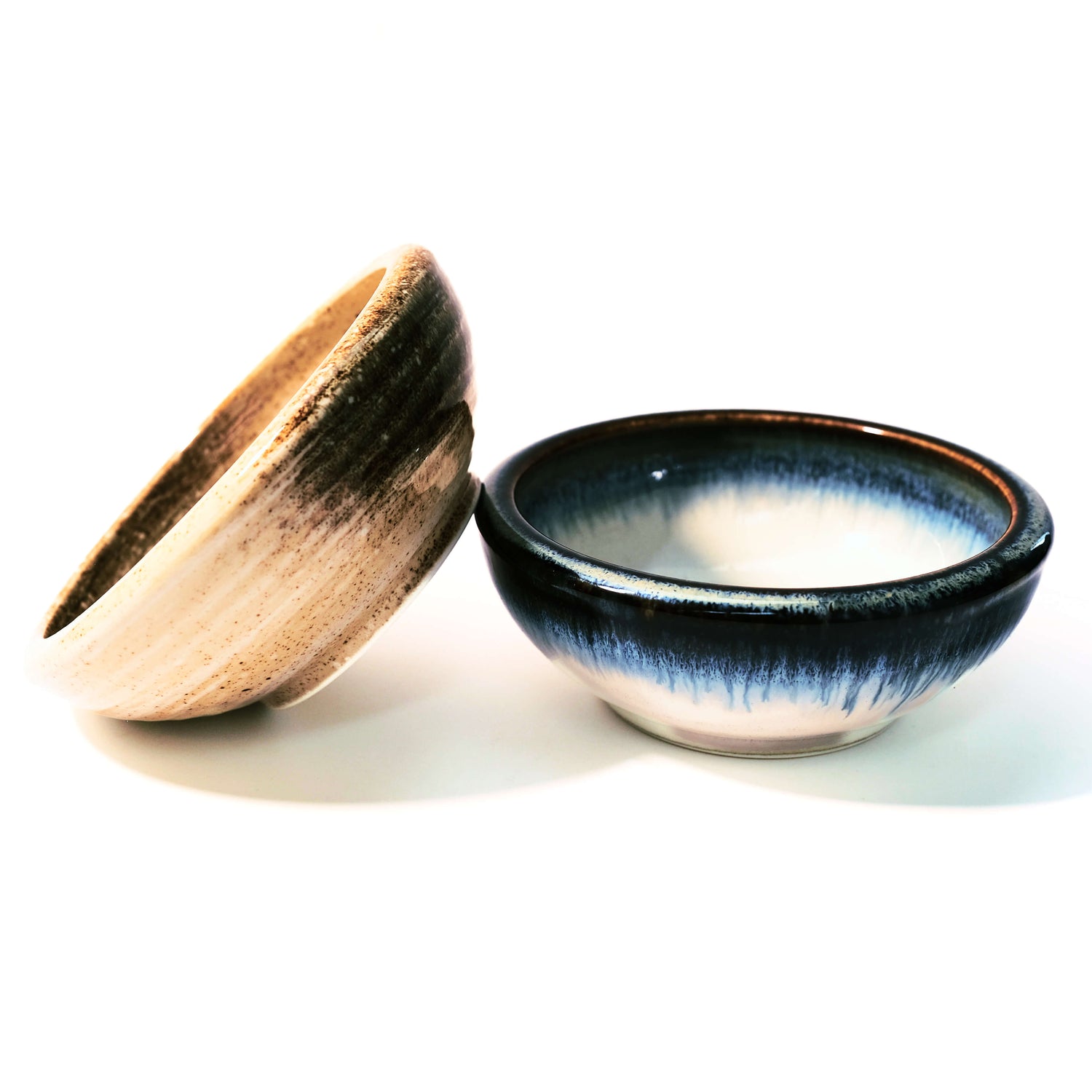 White and Blue Glazed Ikebana Vase