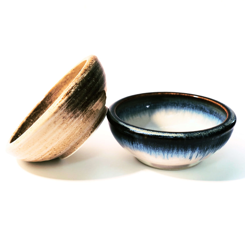 White and Blue Glazed Ikebana Vase