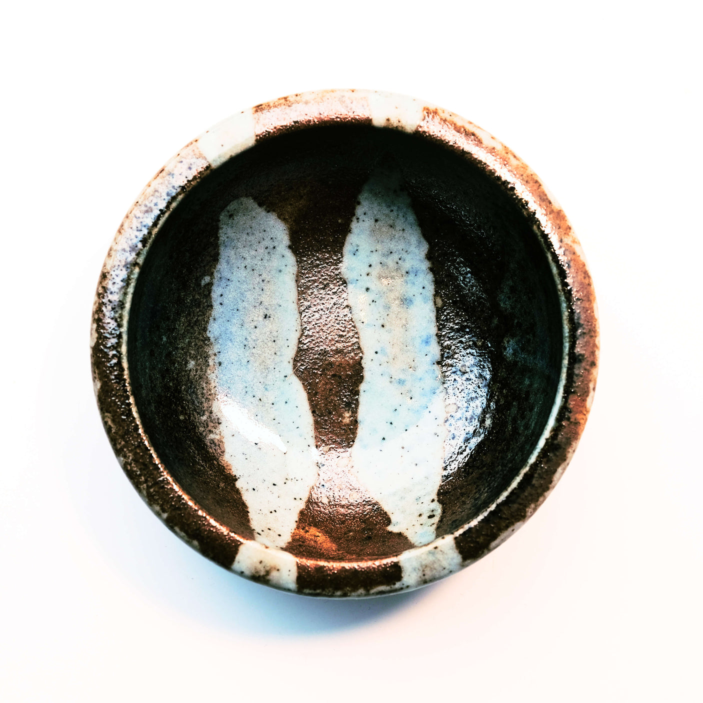 White and Terracotta Glazed Ikebana Vase