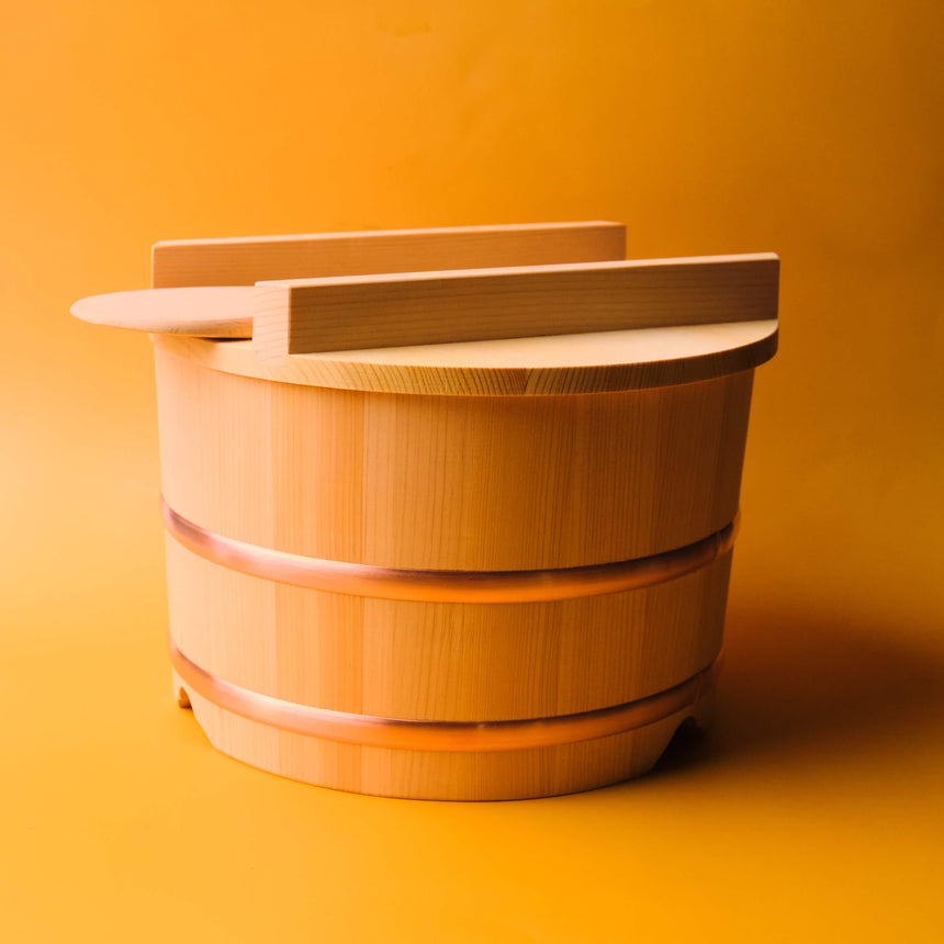 Yamacoh Ohitsu Sawara Wooden Rice Container - Nosebitsu