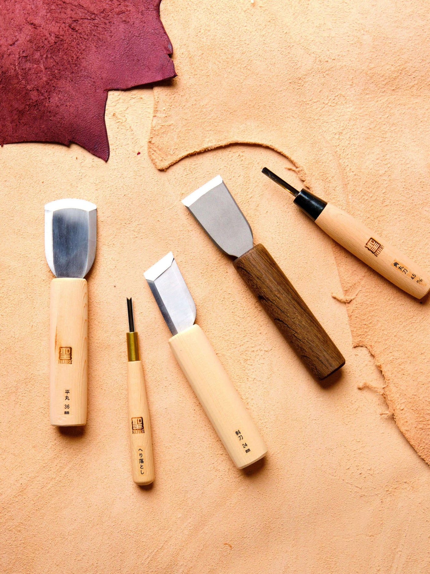 Leather Knife - 24mm Skewed - Syamaru - Leather Working - Japanese Tools Australia