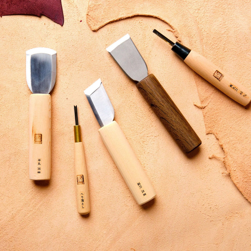 Leather Knife - 24mm Skewed - Syamaru - Leather Working - Japanese Tools Australia