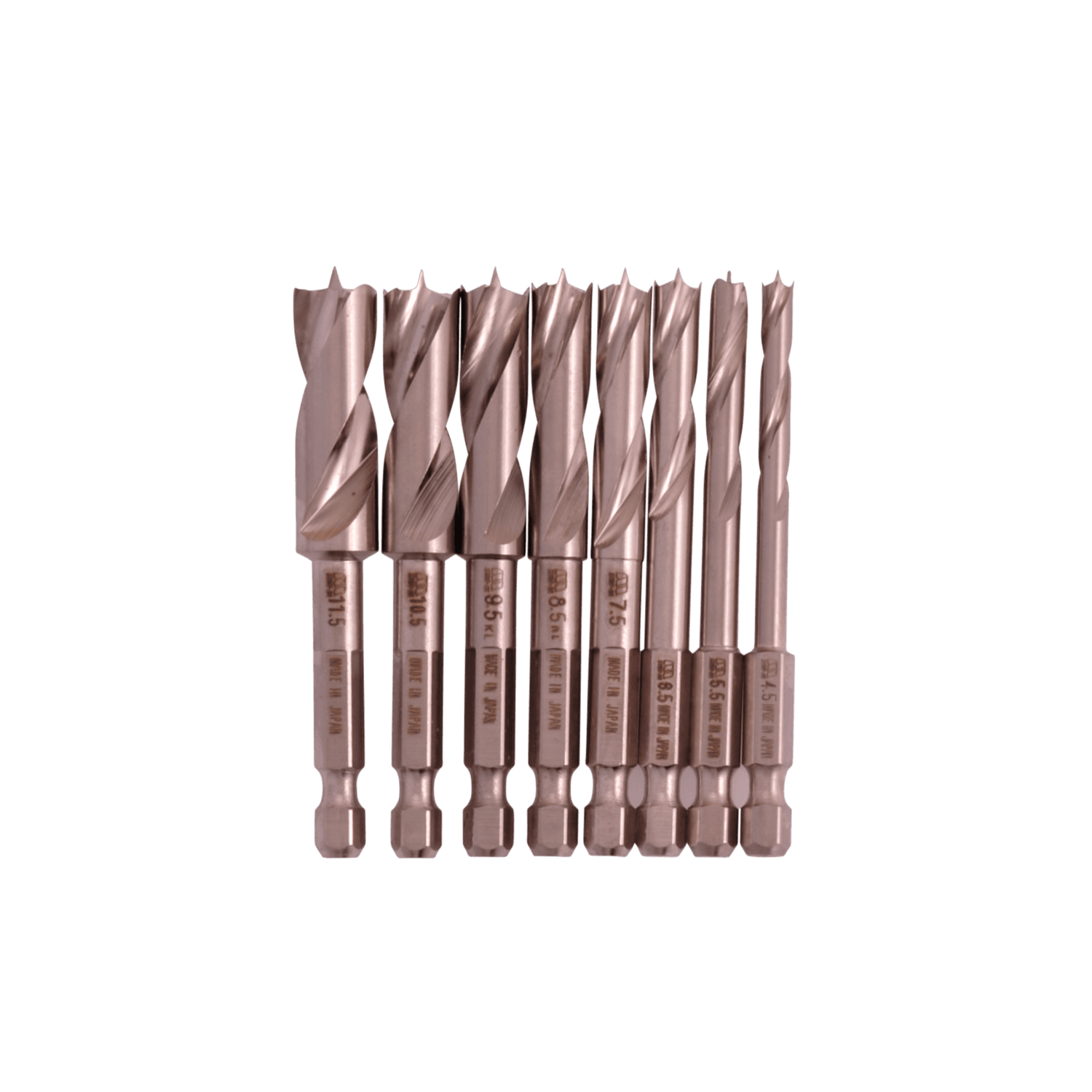 Star-M Super Clean Cut Drill Bits - 8pcs (Half-Sizes Set) - Drill Bits - Japanese Tools Australia