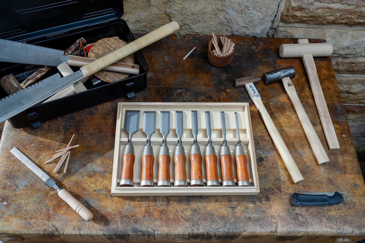 Damascus Tanryu Nomi Chisels