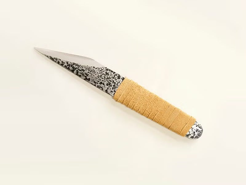 Leather wrapped Kiridashi knife
