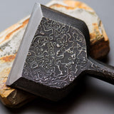 75mm Mokume Wakizashi with Leather Sheath by Tasai-san