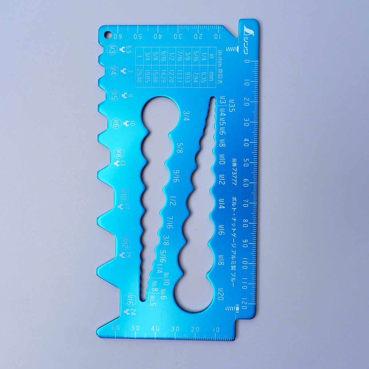 Aluminum Bolt and Nut Gauge - Blue