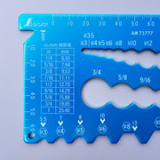 Aluminum Bolt and Nut Gauge - Blue