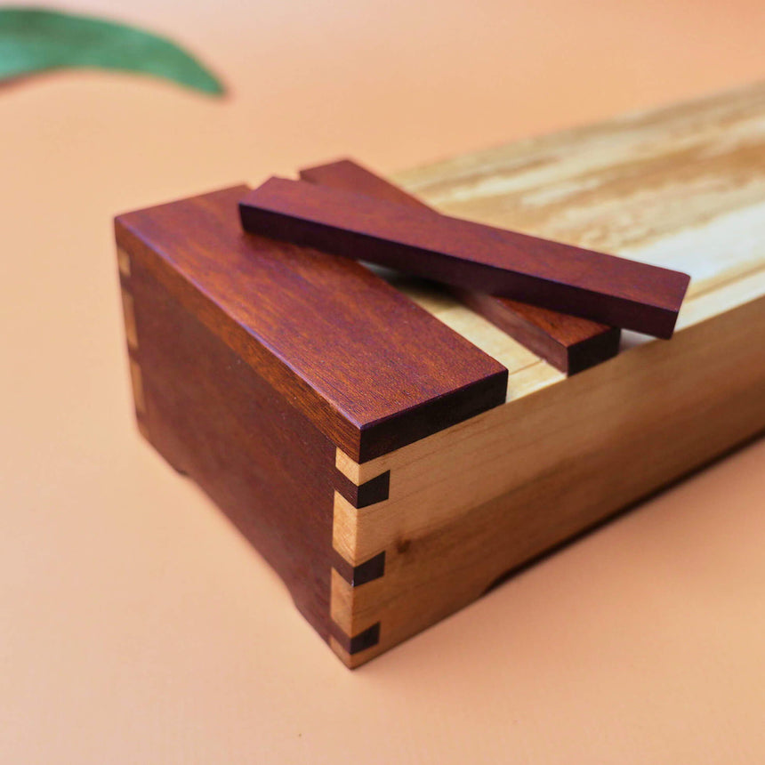 Handmade Wooden Knife Box - Medium