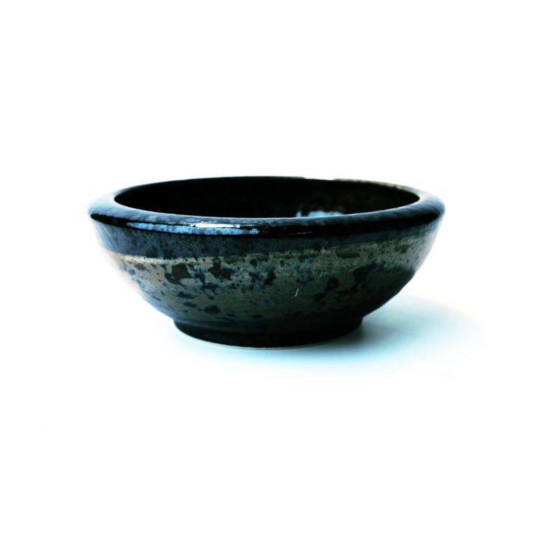 Black and Brown Glazed Ikebana Vase