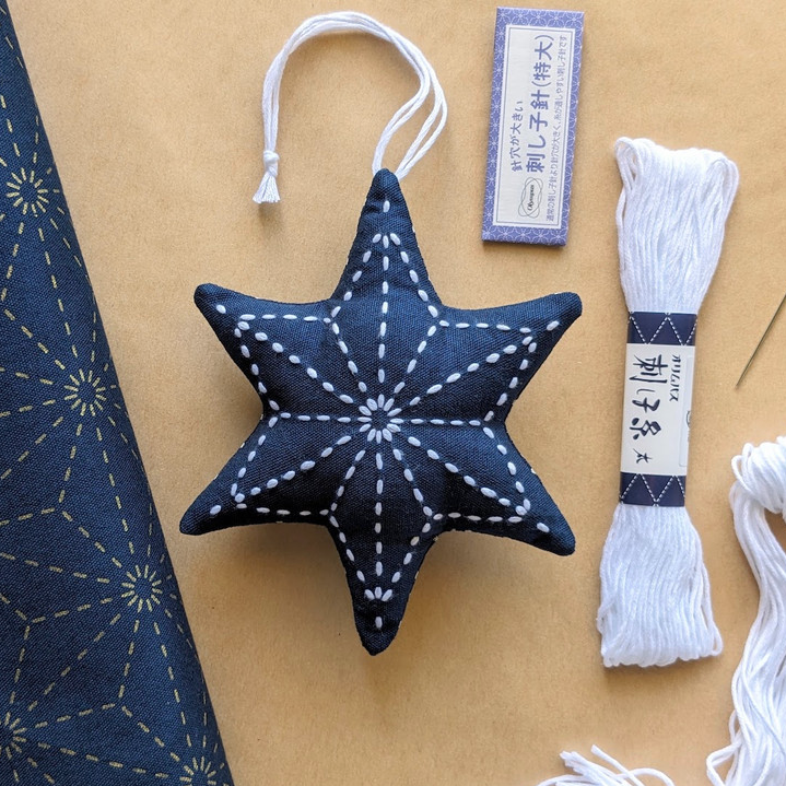 Sashiko Stars Decoration