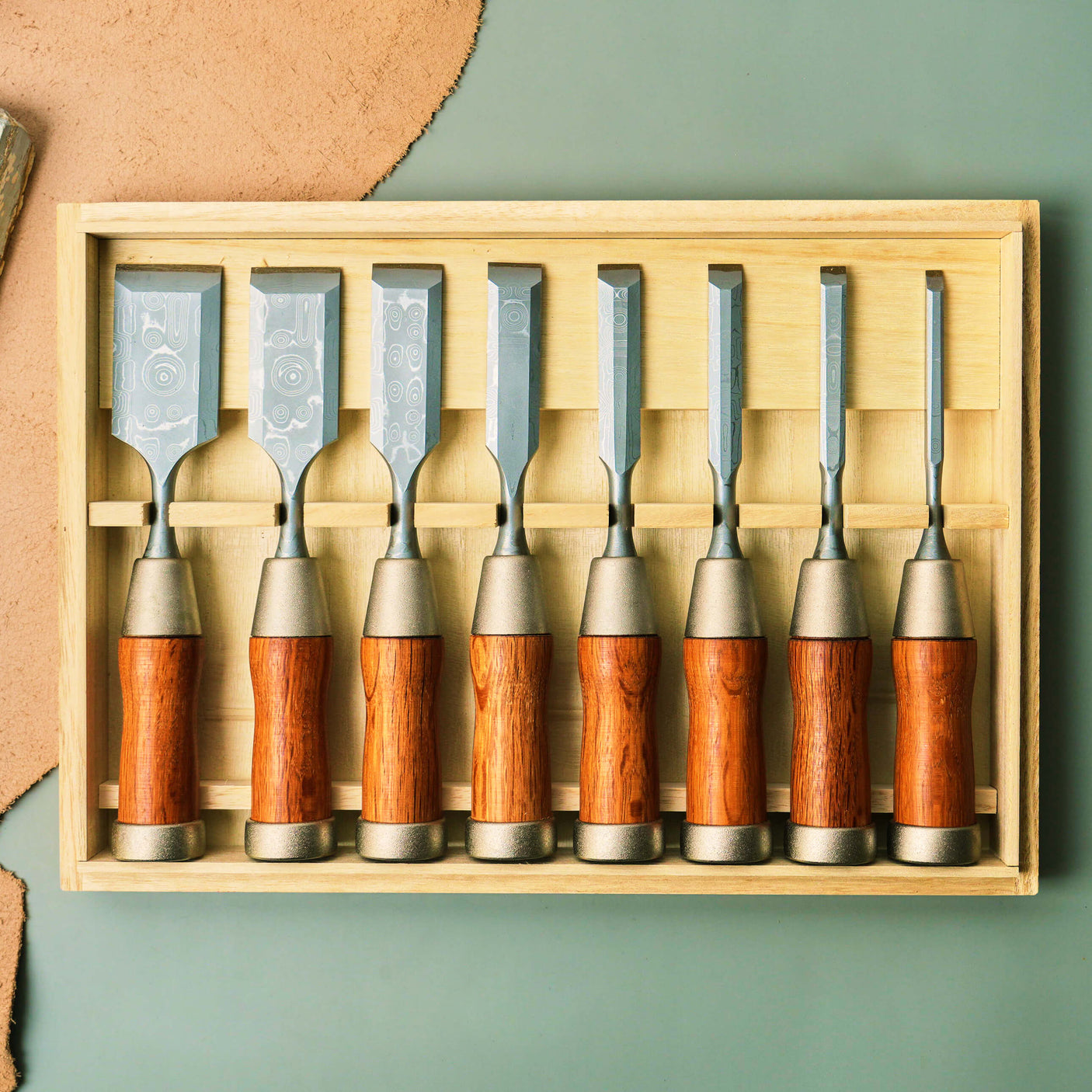 Damascus Tanryu Nomi Chisels