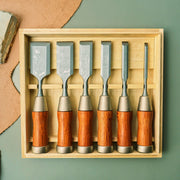 Damascus Tanryu Nomi Chisels - 6pcs set