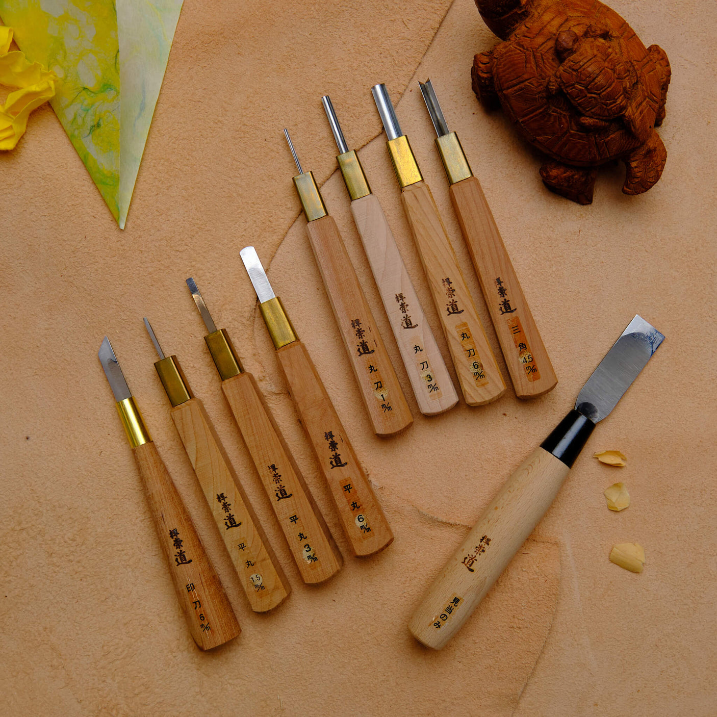 HSS Woodblock Print Chisel 9 Piece Set