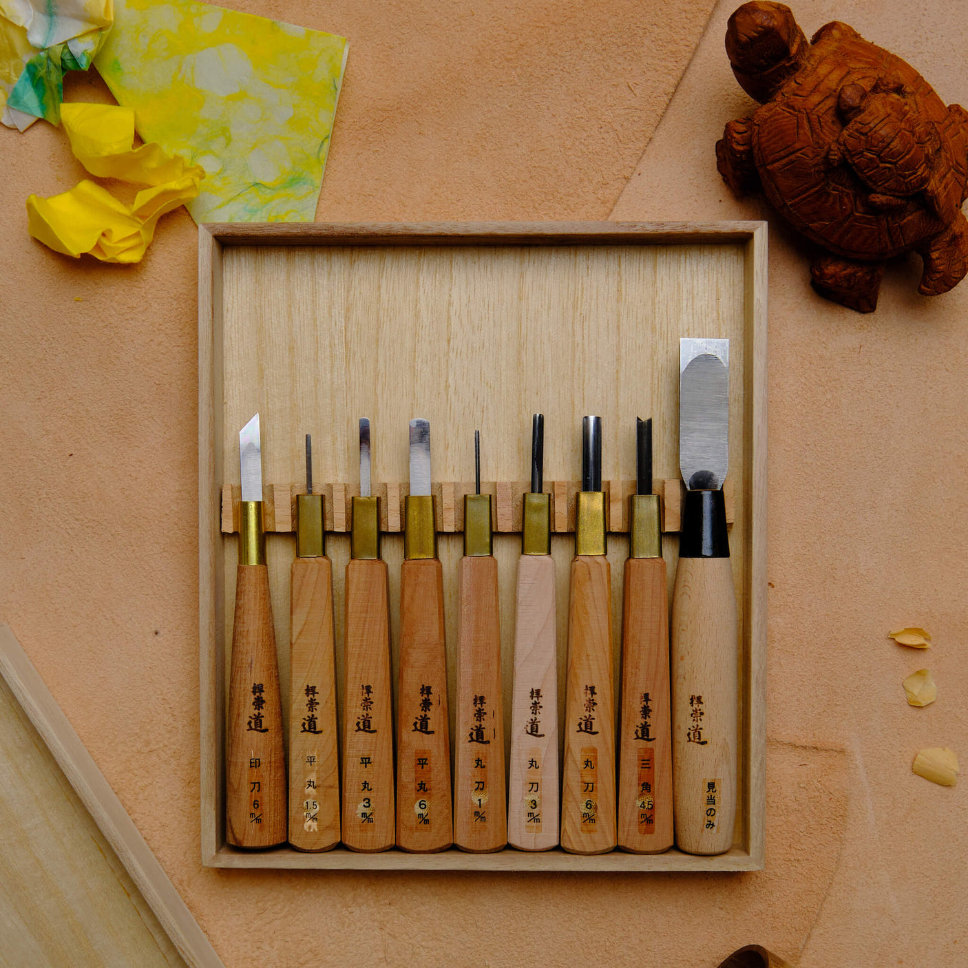 HSS Woodblock Print Chisel 9 Piece Set