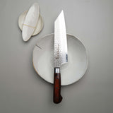 Hammered Damascus Kengata Gyuto Chef Knife - 190mm