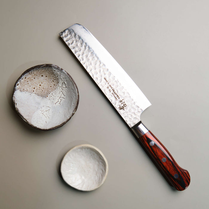 Hammered Damascus Nakiri Chef Knife - 160mm