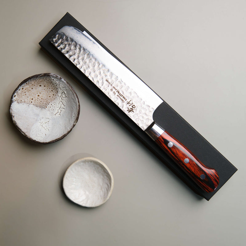 Hammered Damascus Nakiri Chef Knife - 160mm