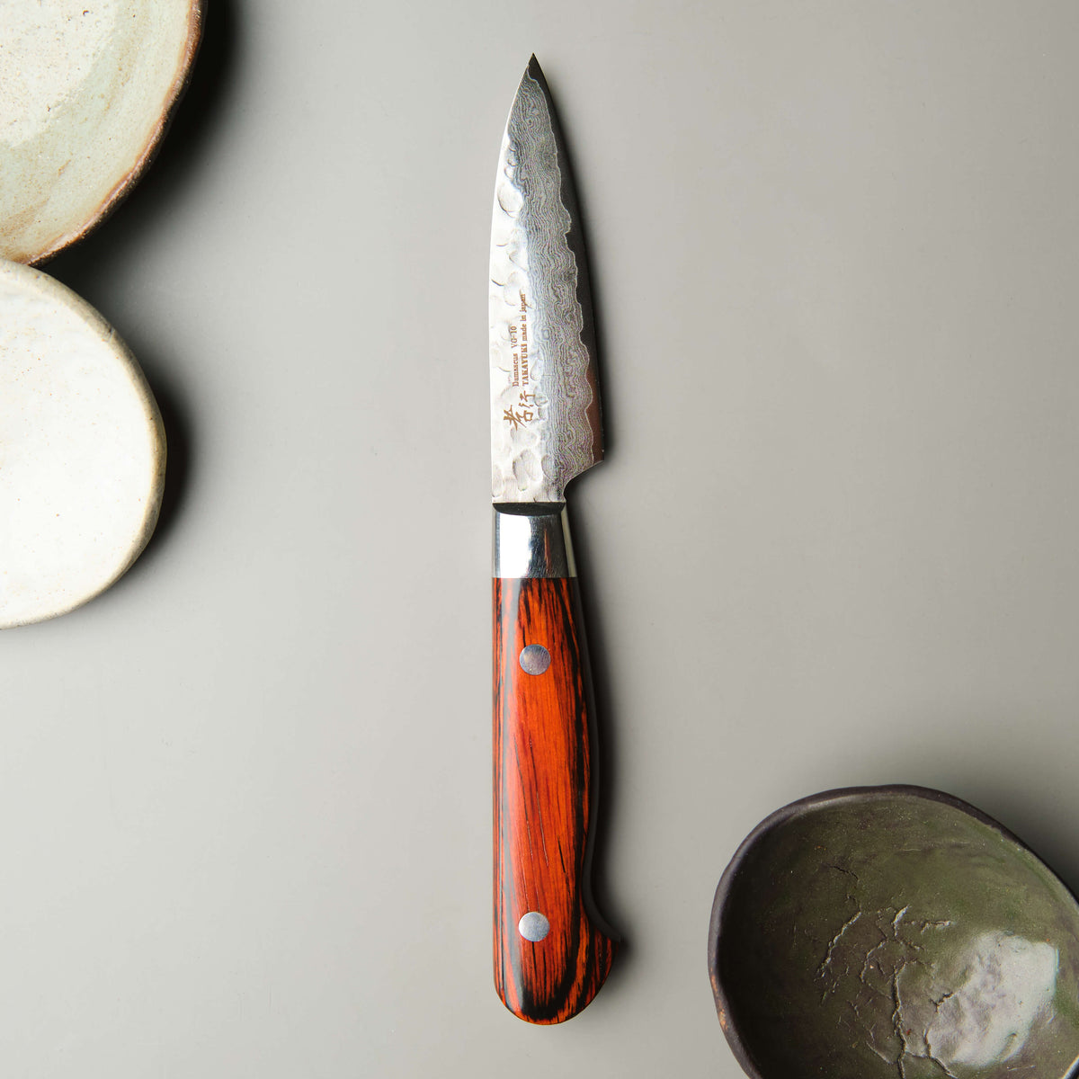 Hammered Damascus Petty Chef Knife - 80mm