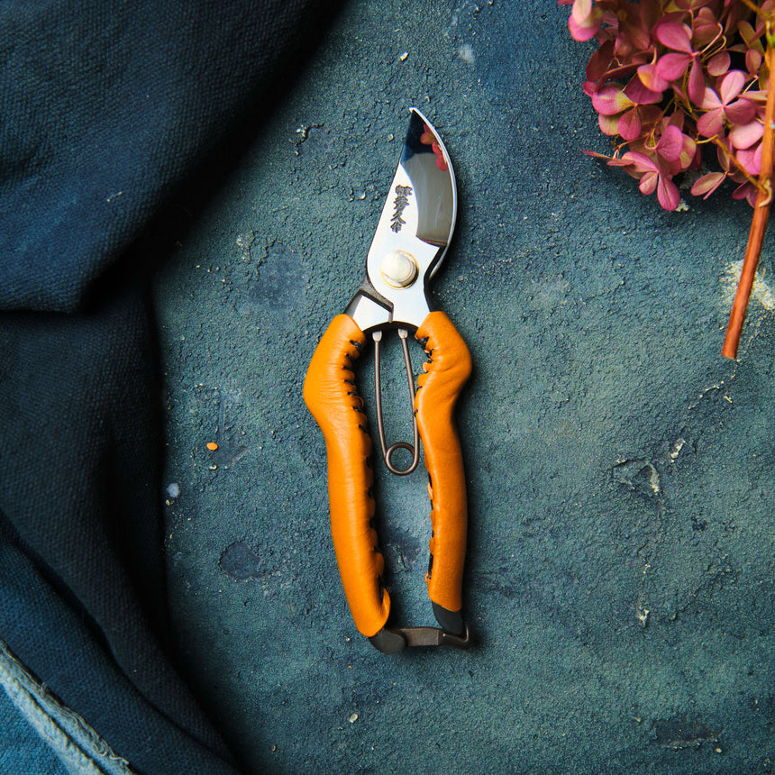 Tan Leather Secateurs & Snips Set - 180mm