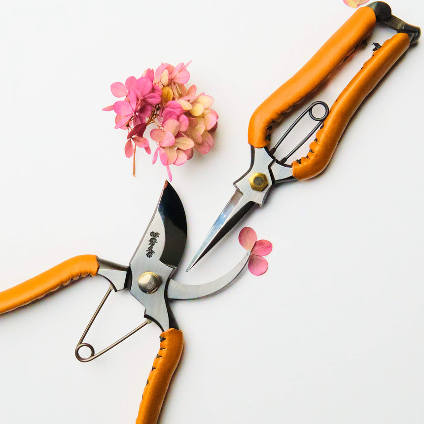 Tan Leather Secateurs & Snips Set - 200mm