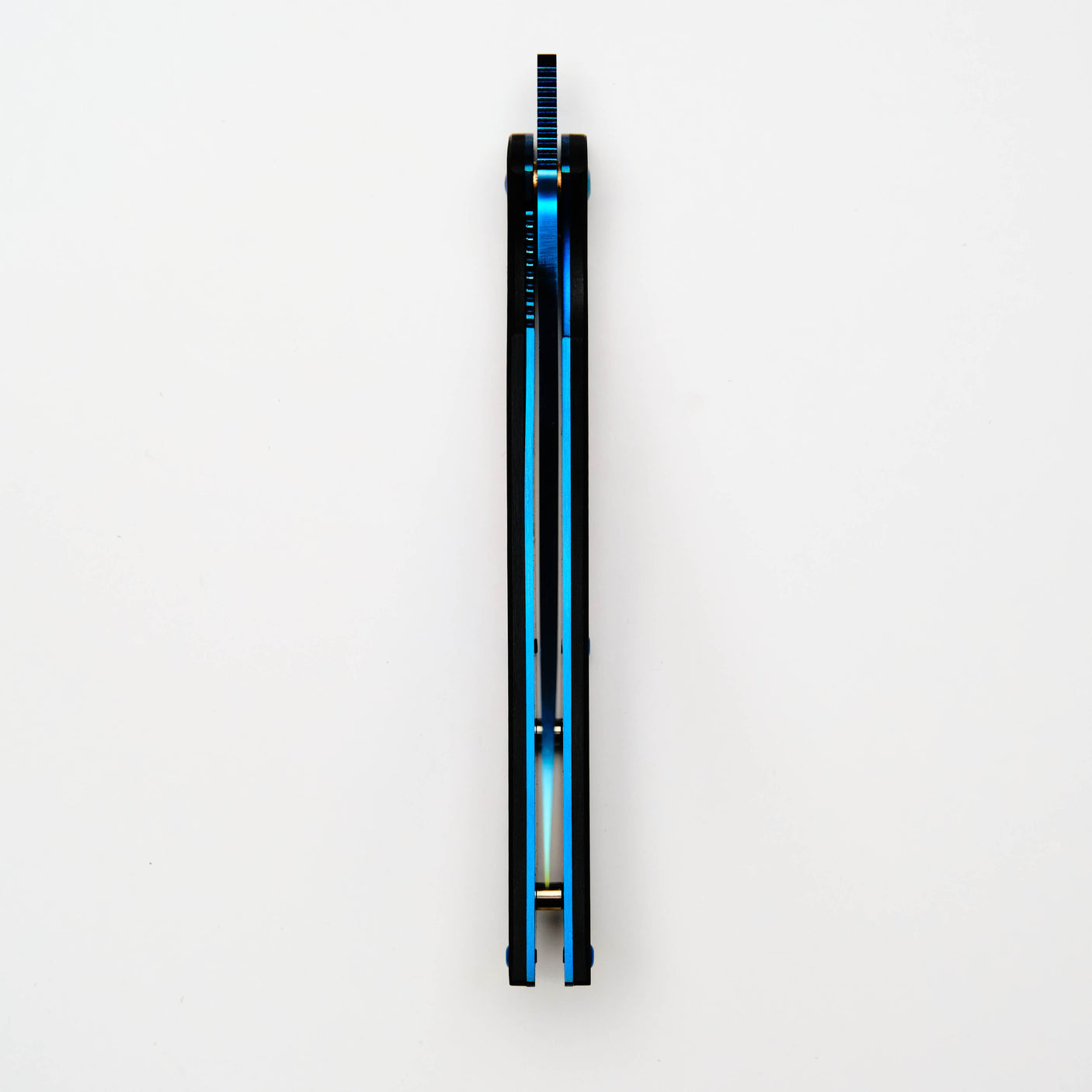 Hikari Folding Steak Knife, D2 Blue Titanium Blade